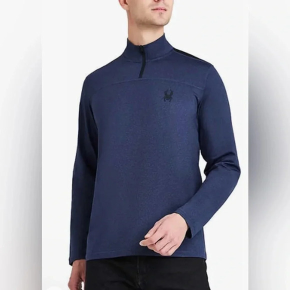 Spider Men’s Active Sports Quarter Zip Pullover Blue/Black Like New Size XXL - Picture 1 of 11